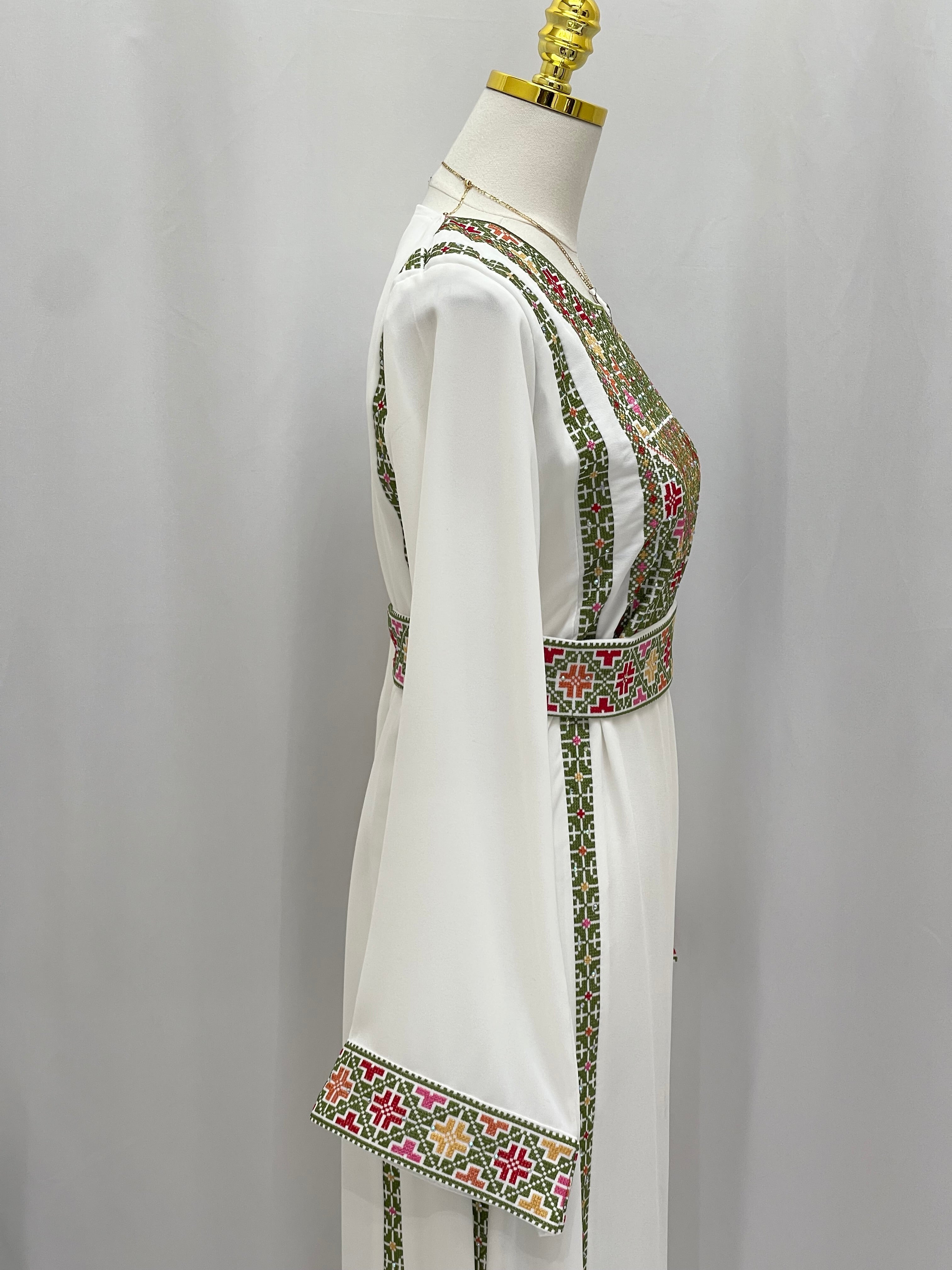 Simple 4 Vin Embroidered Thoub – Timeless Elegance & Modern Tradition - Palestinian Elegance