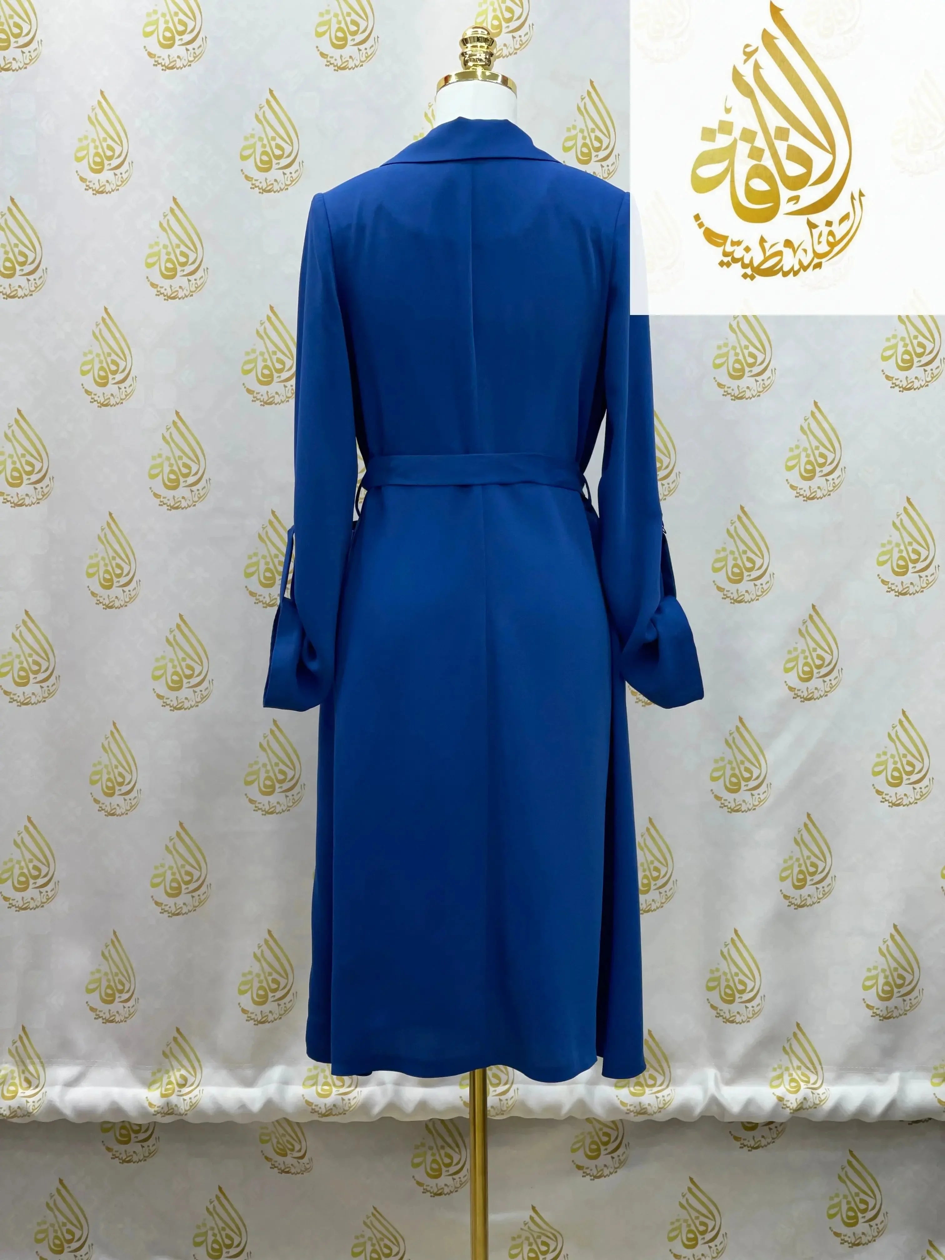 Sophisticated Elegance: Long Modest Light Trench Blazer Palestinian Elegance