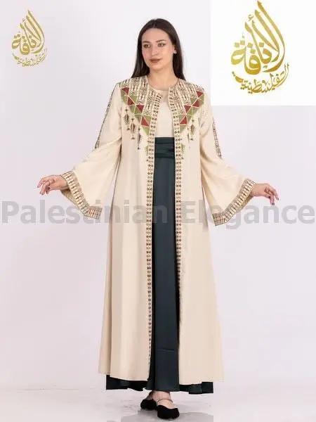 Sumayyah Embroidered Dress Set | Elegant Modest Cardigan Outfit - Palestinian Elegance