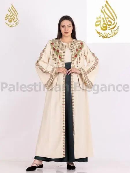 Sumayyah Embroidered Dress Set | Elegant Modest Cardigan Outfit - Palestinian Elegance