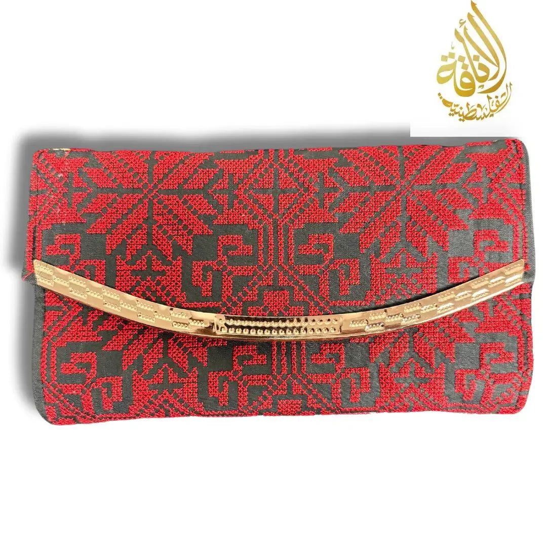 Tatreez Button Wallet with Strap Palestinian Elegance