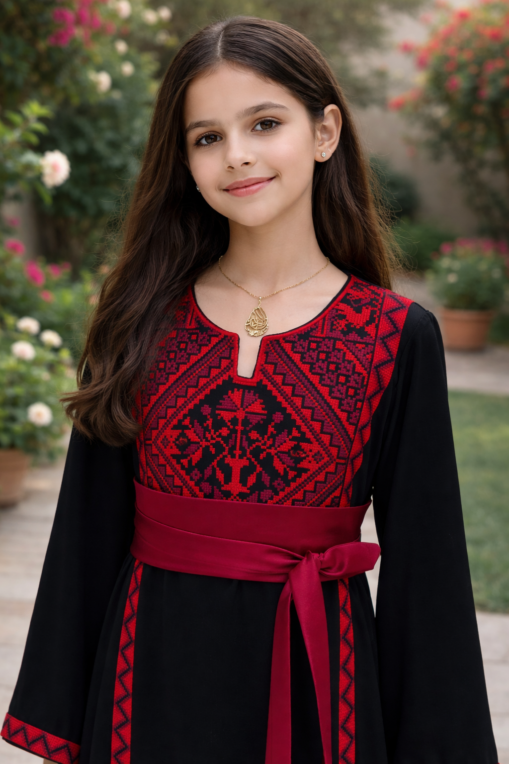 Soft Heritage Embroidered Girls Thobe