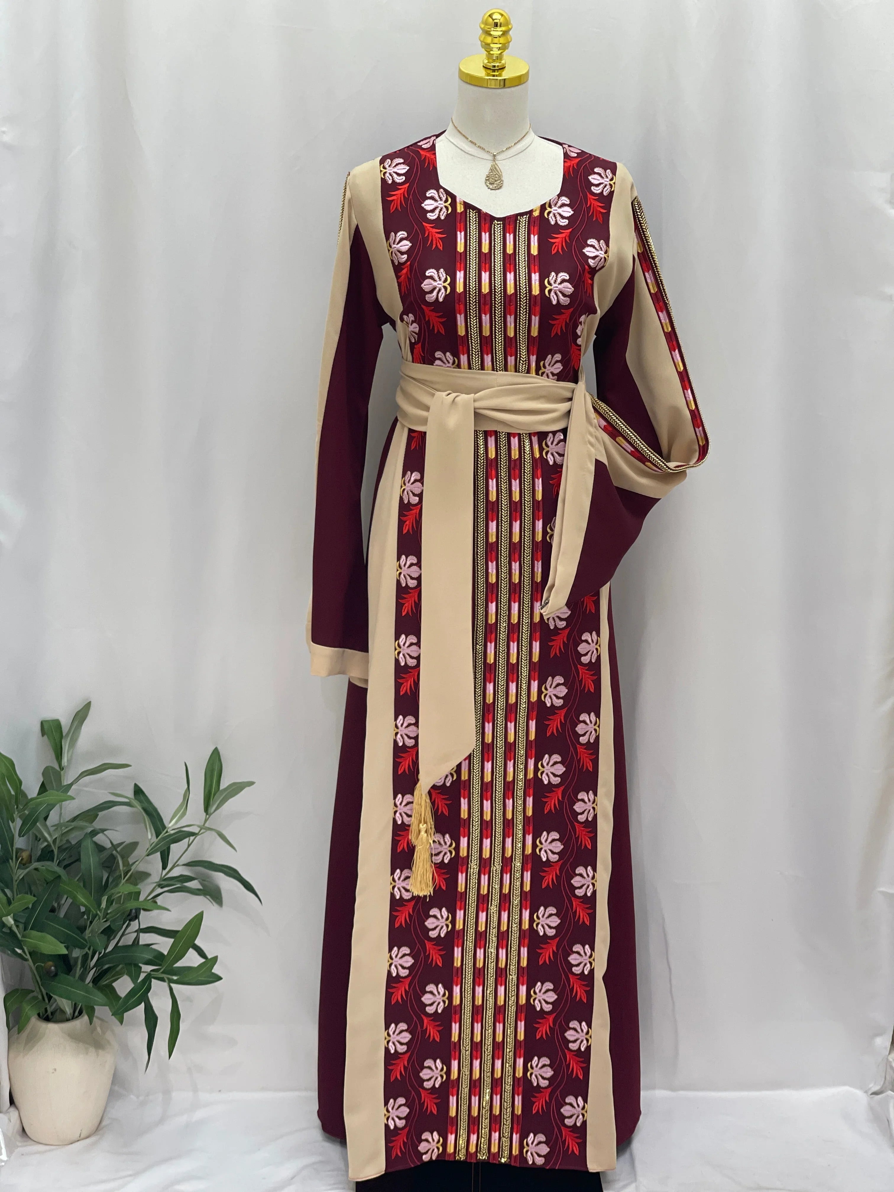 Thobe Areen With Manajel Beads Palestinian Elegance