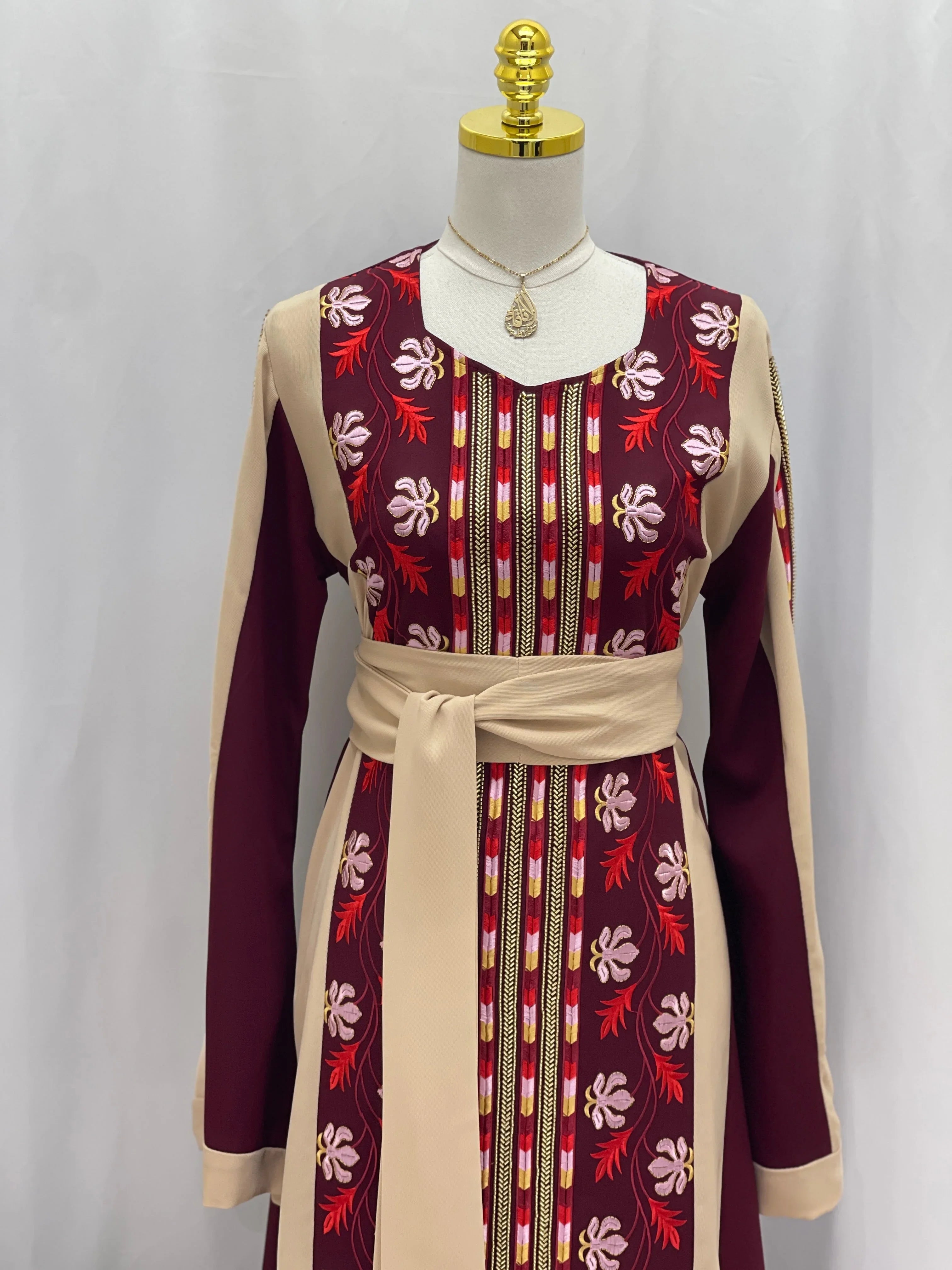 Thobe Areen With Manajel Beads Palestinian Elegance