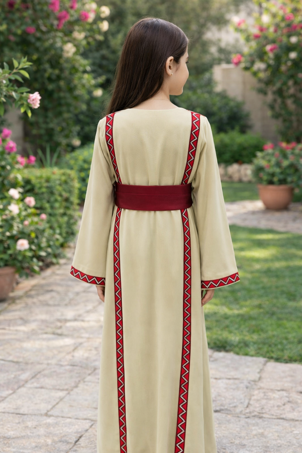 Soft Heritage Embroidered Girls Thobe