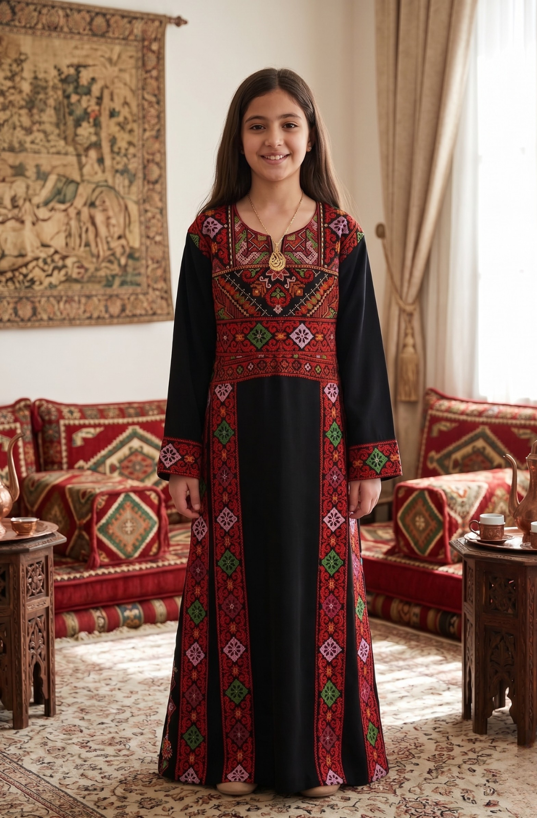 Princess Layla Embroidered Girls & Teens Thoub