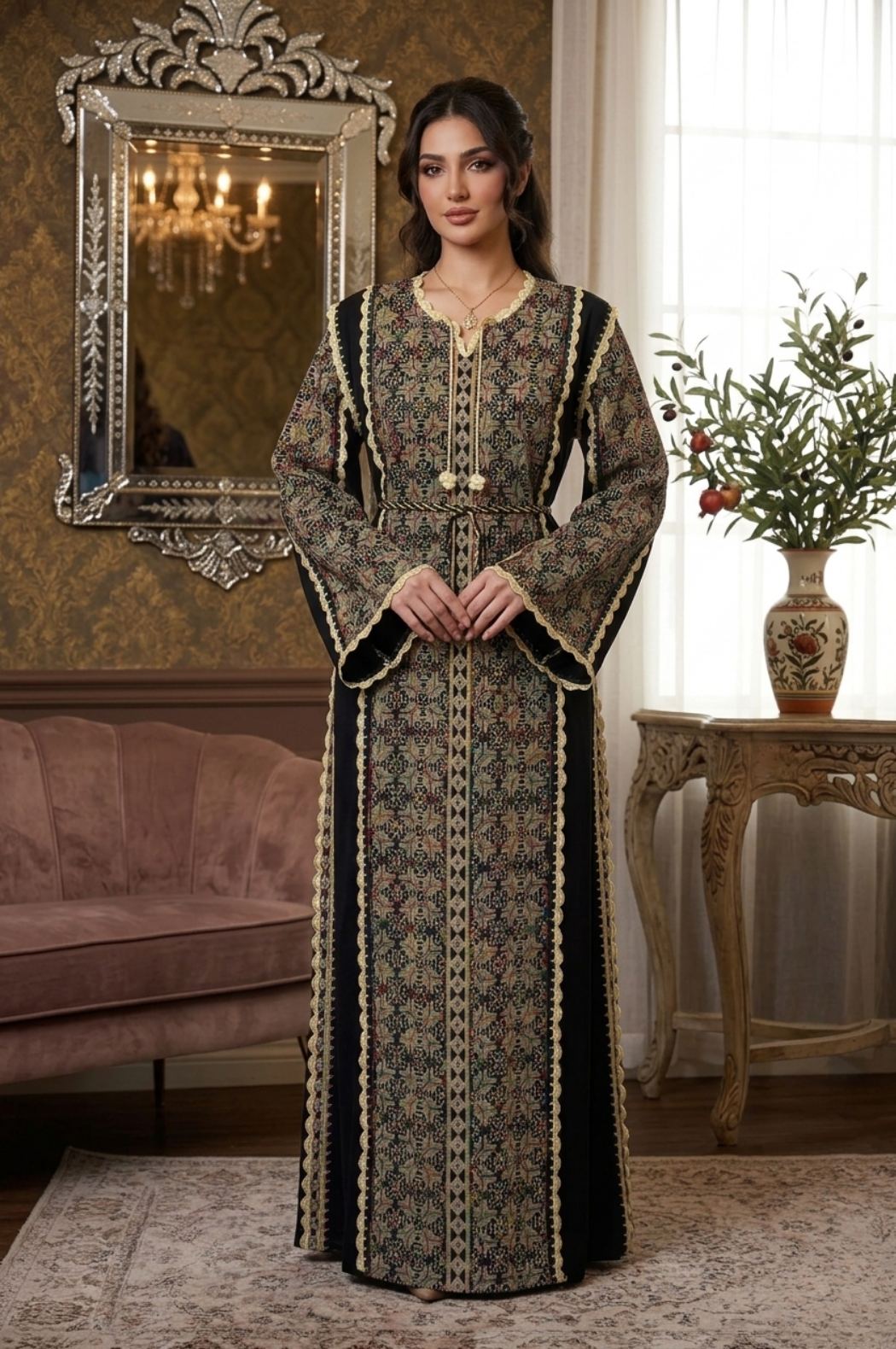 Heritage Threads Embroidered Abaya