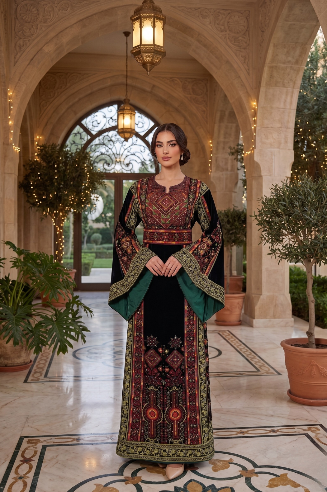 Al-Zaytoona EmbroideredVelvet  Thobe