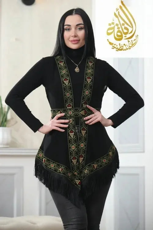 Soft and flowing chiffon vest with detailed floral embroidery