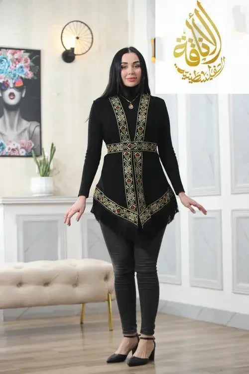  Soft and flowing chiffon vest with detailed floral embroidery.