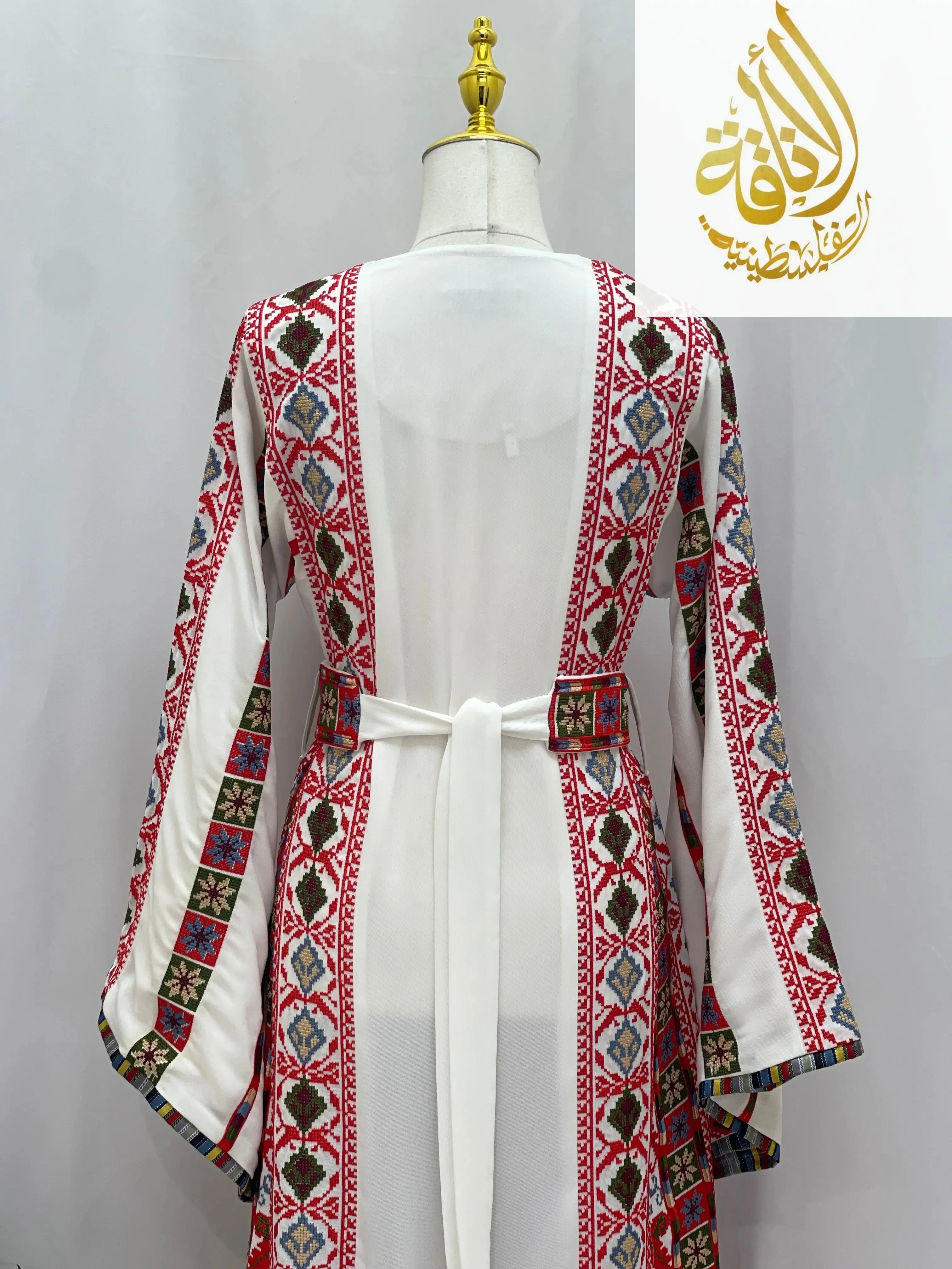 Whispering Waves Embroidered Palestinian Elegance Thoub Modern Elegance Palestinian Elegance