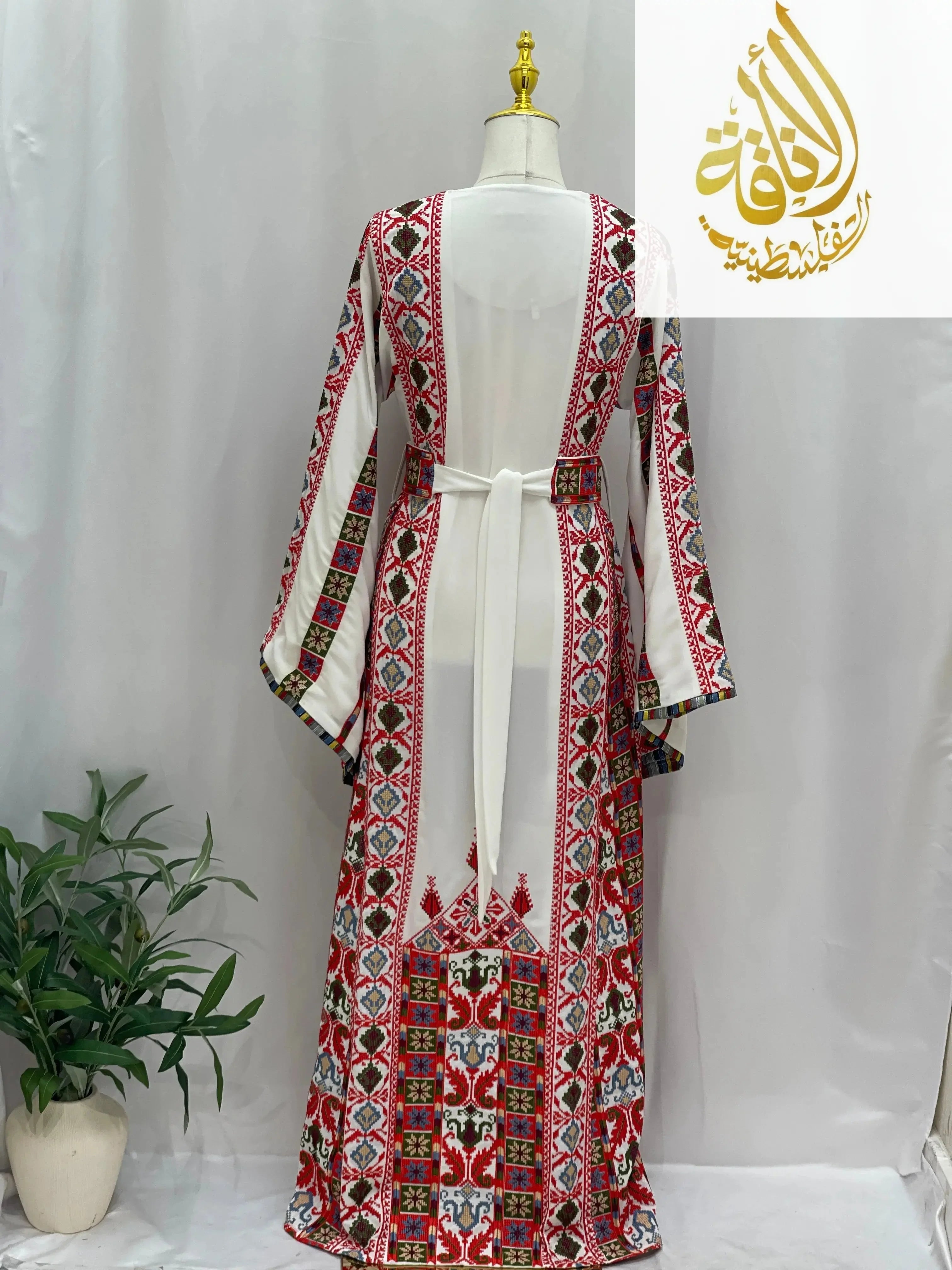 Whispering Waves Embroidered Palestinian Elegance Thoub Modern Elegance Palestinian Elegance