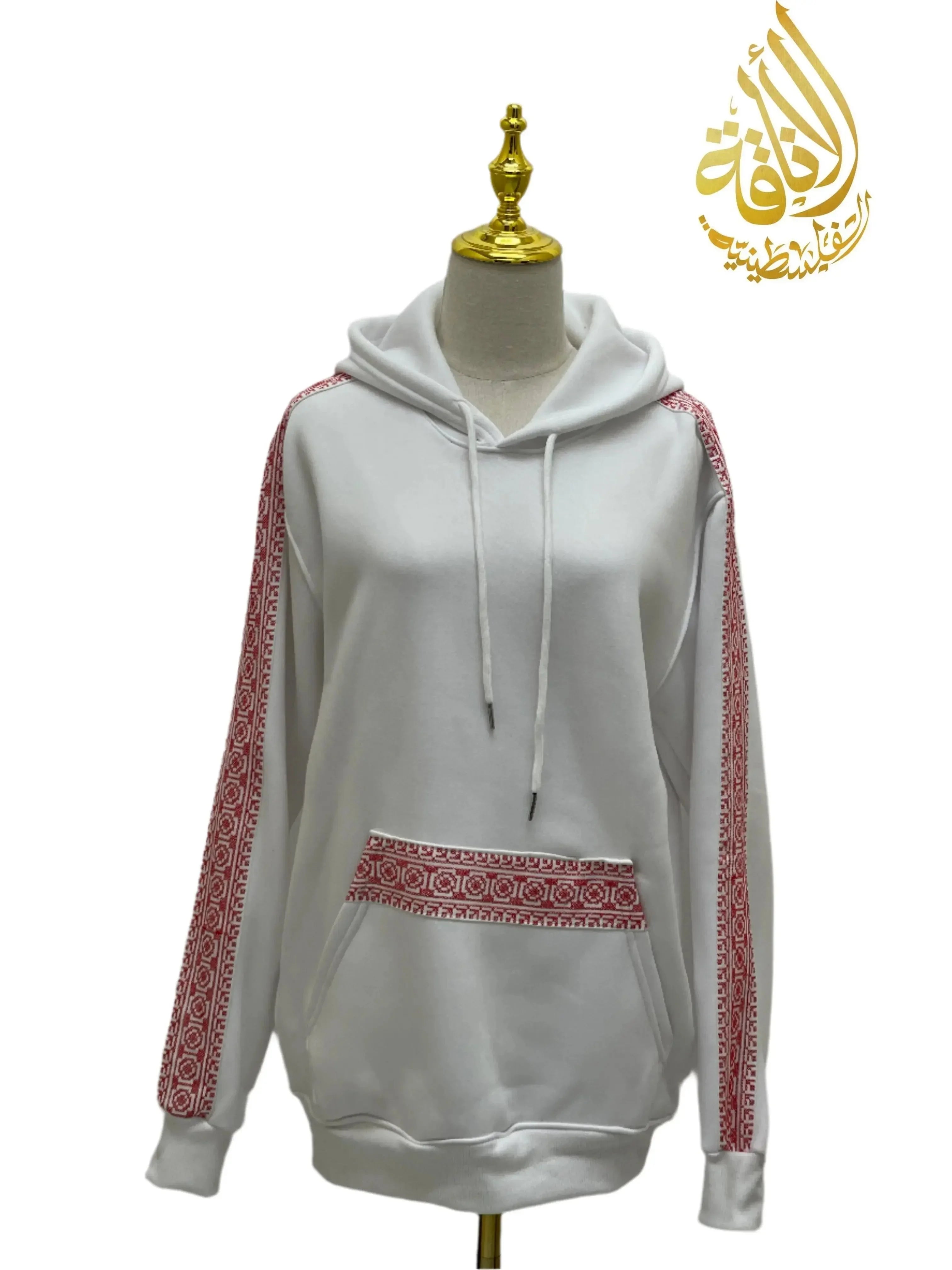 White Tatreez Hoodie A Blend of Tradition and Modern Style Palestinian Elegance