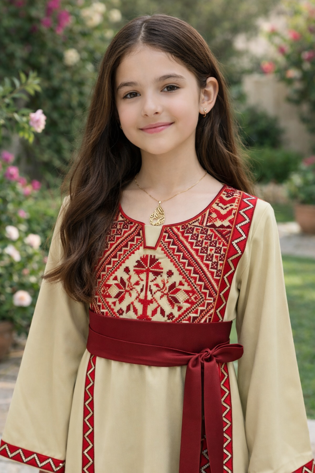 Soft Heritage Embroidered Girls Thobe
