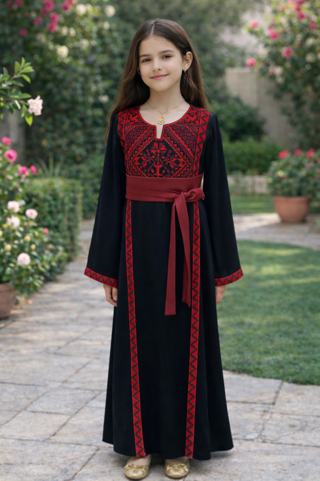 Soft Heritage Embroidered Girls Thobe