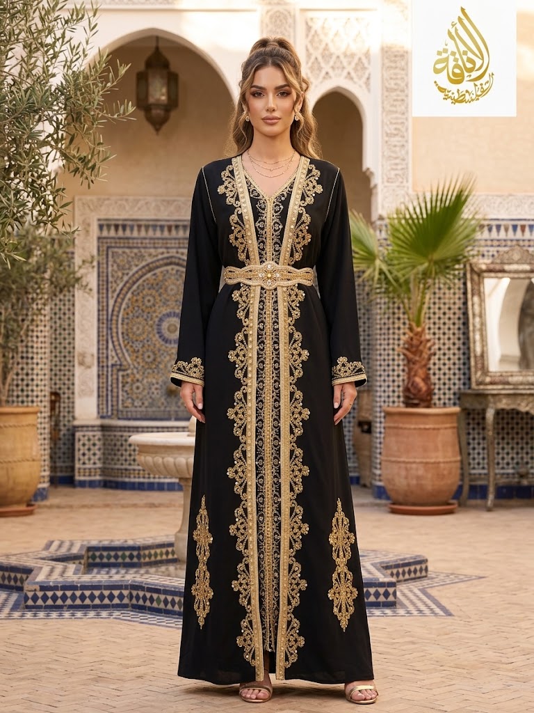Rahaf Moroccan Style Kaftan by Palestinian Elegance