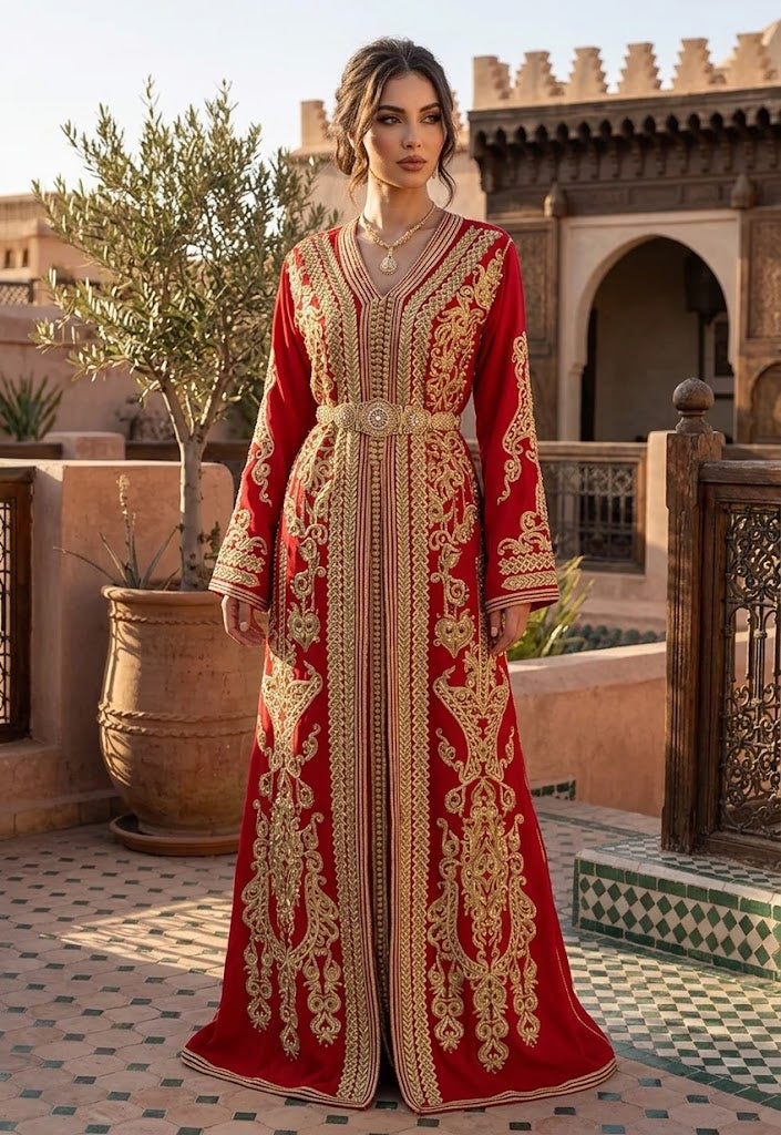 Royal Ruby Moroccan Kaftan