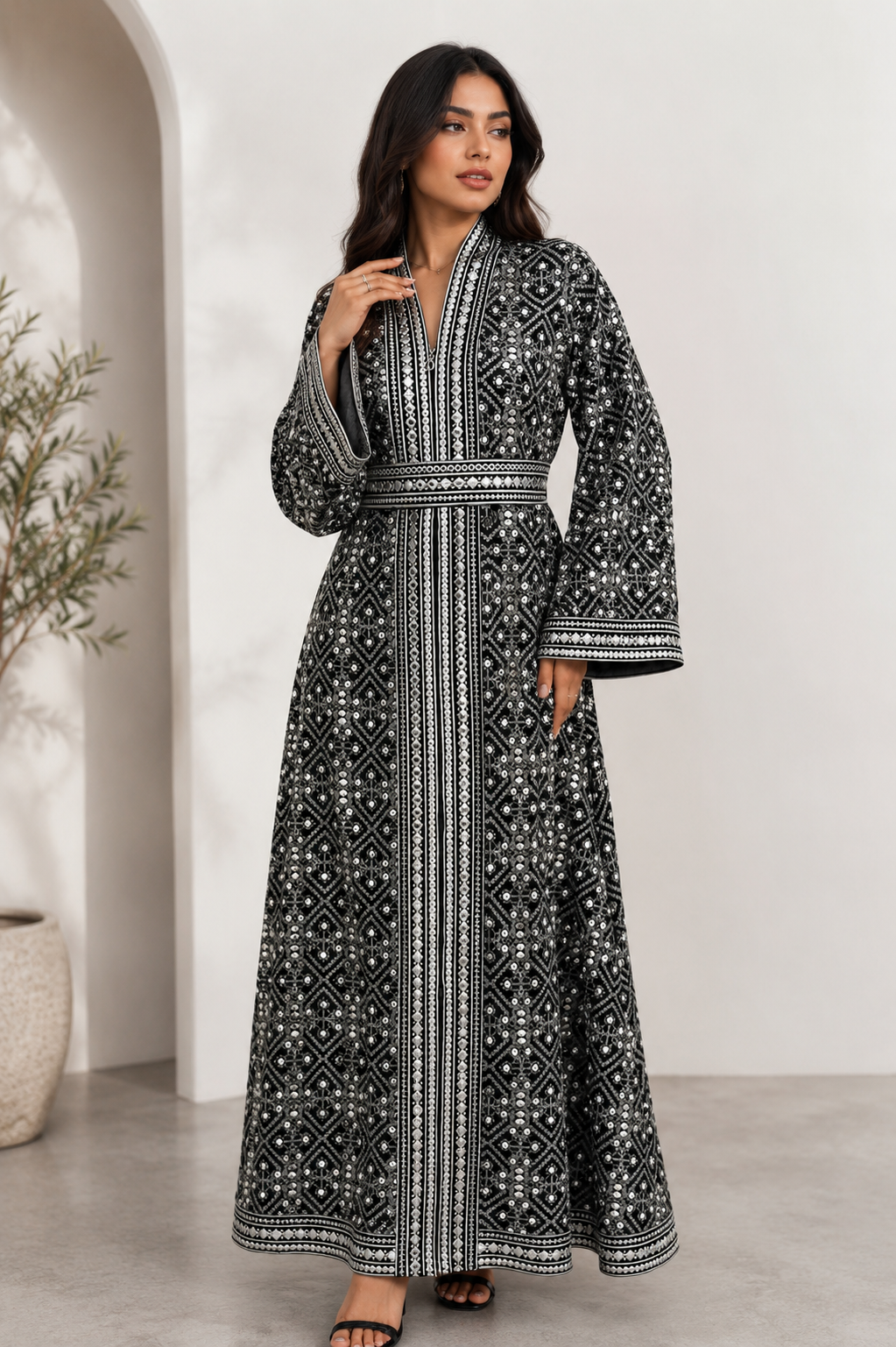 Marwa Embroidered Abaya Jacket