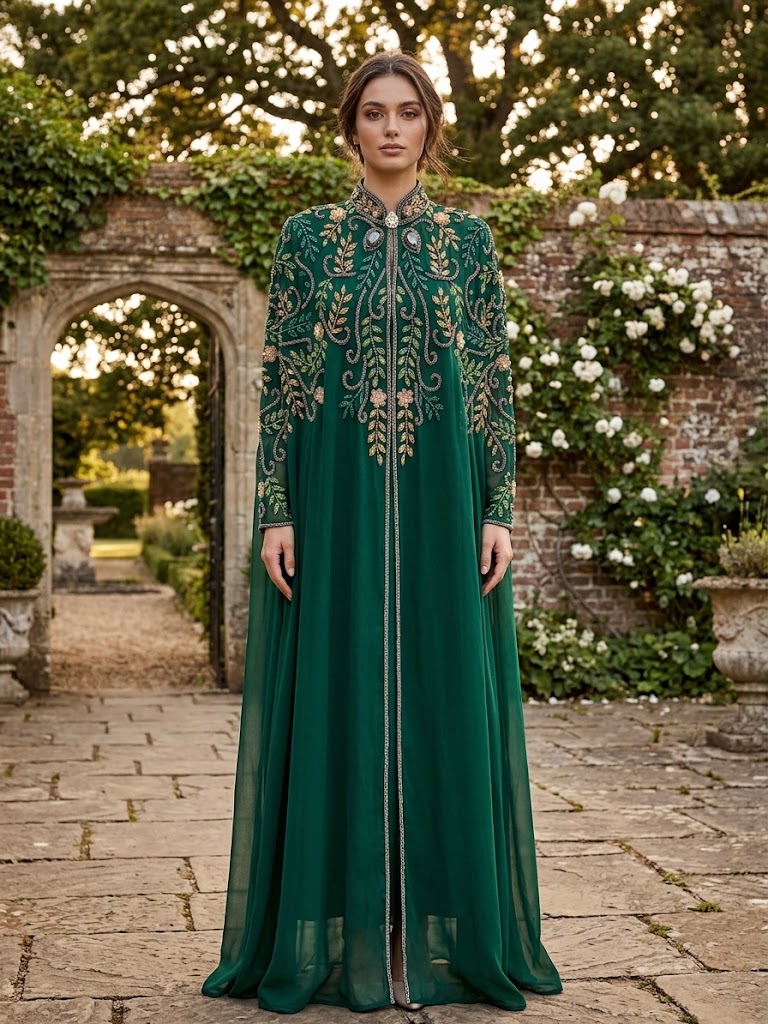 Emerald Luxury Bejeweled Cape