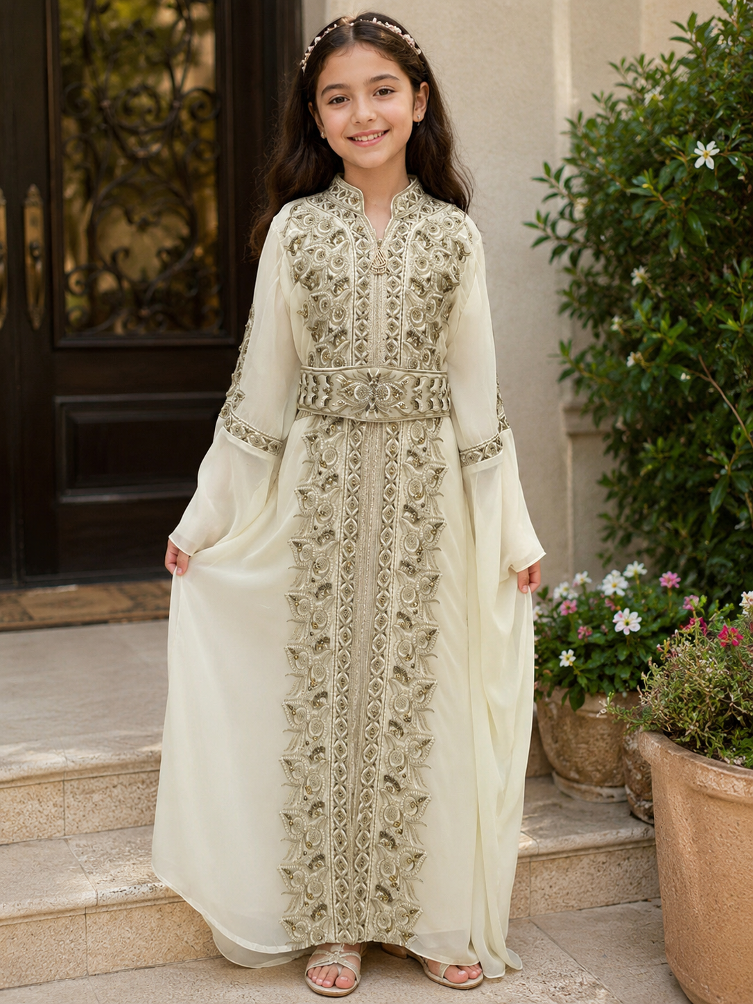 Princess Sara Girls Kaftan ￼-Beautiful Cultural Kaftan Dress