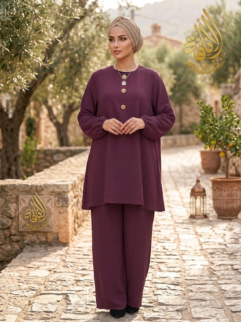 Modest Women's Long Tunic & Pant Set - Contemporary & Stylish