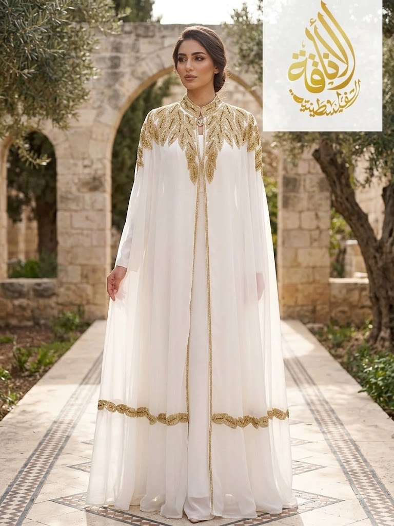 Elegant Modest Fashion Cape Cardigan At Palestinian Elegance