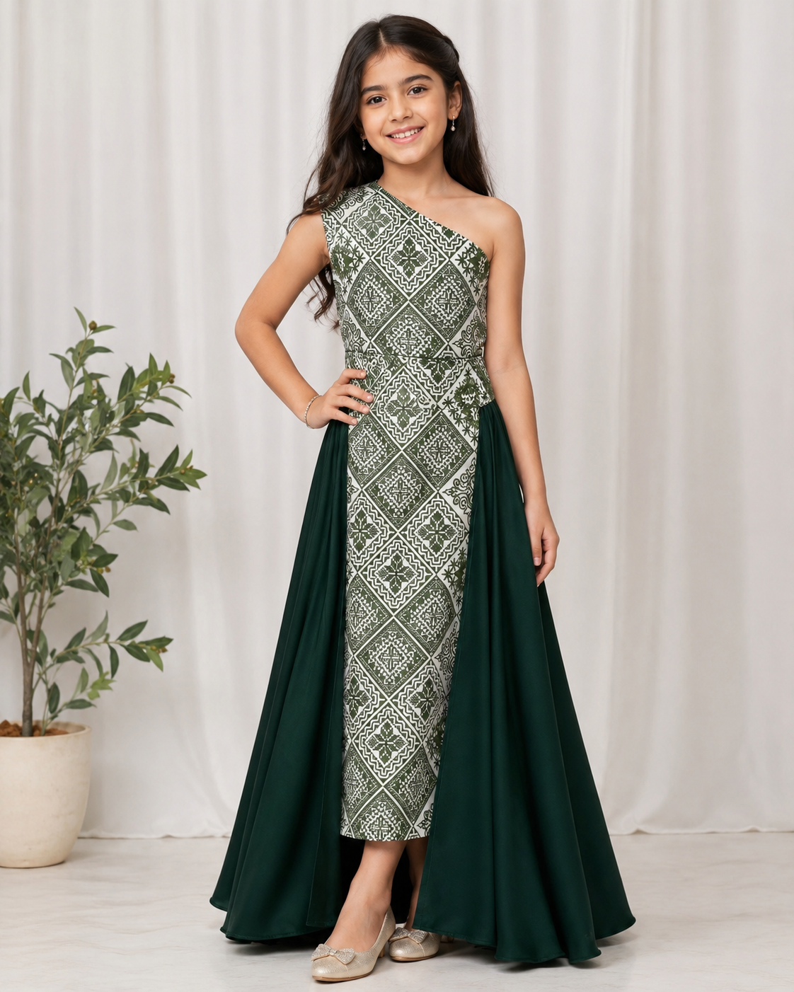 Little  layila Emerald Heritage Dress