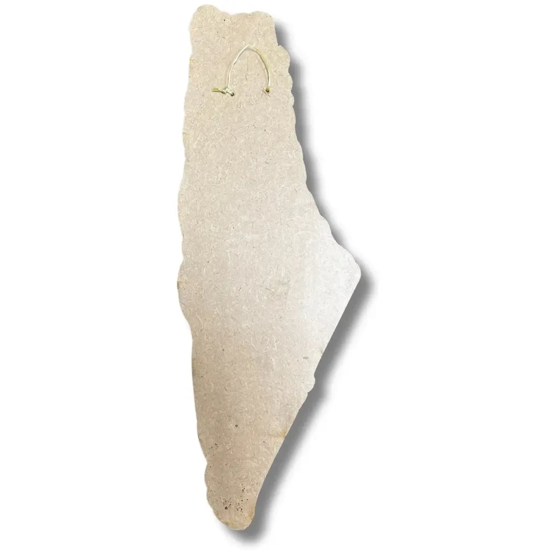 Palestine-shaped home decor stone wall hanging accessory by Palestinian Elegance