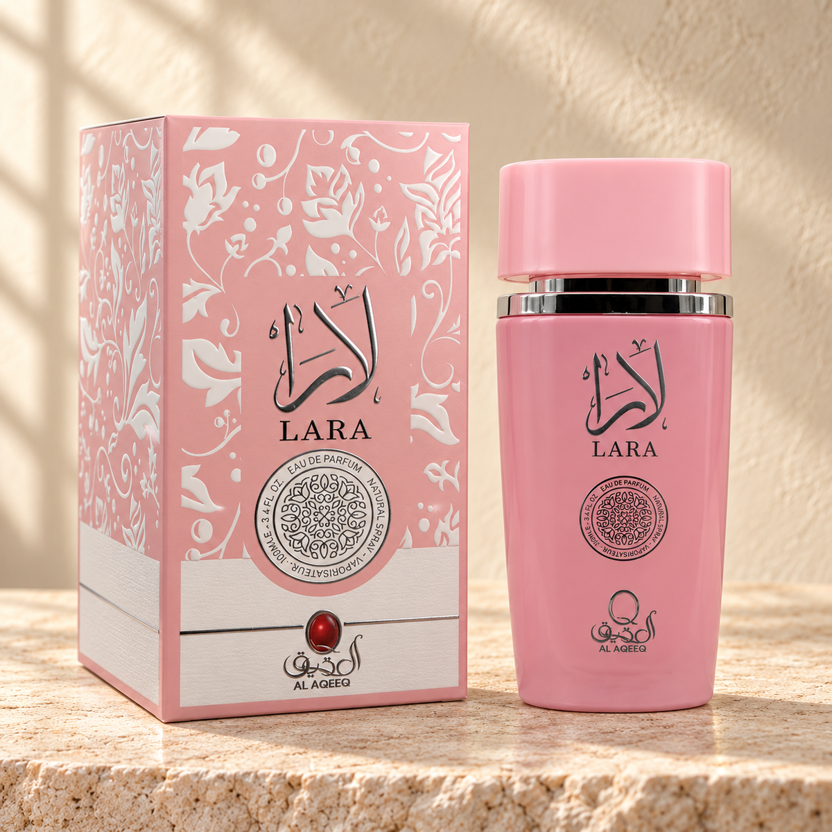 Al Aqeeq Lara Eau de Parfum – 100 ml — bottle and matching packaging