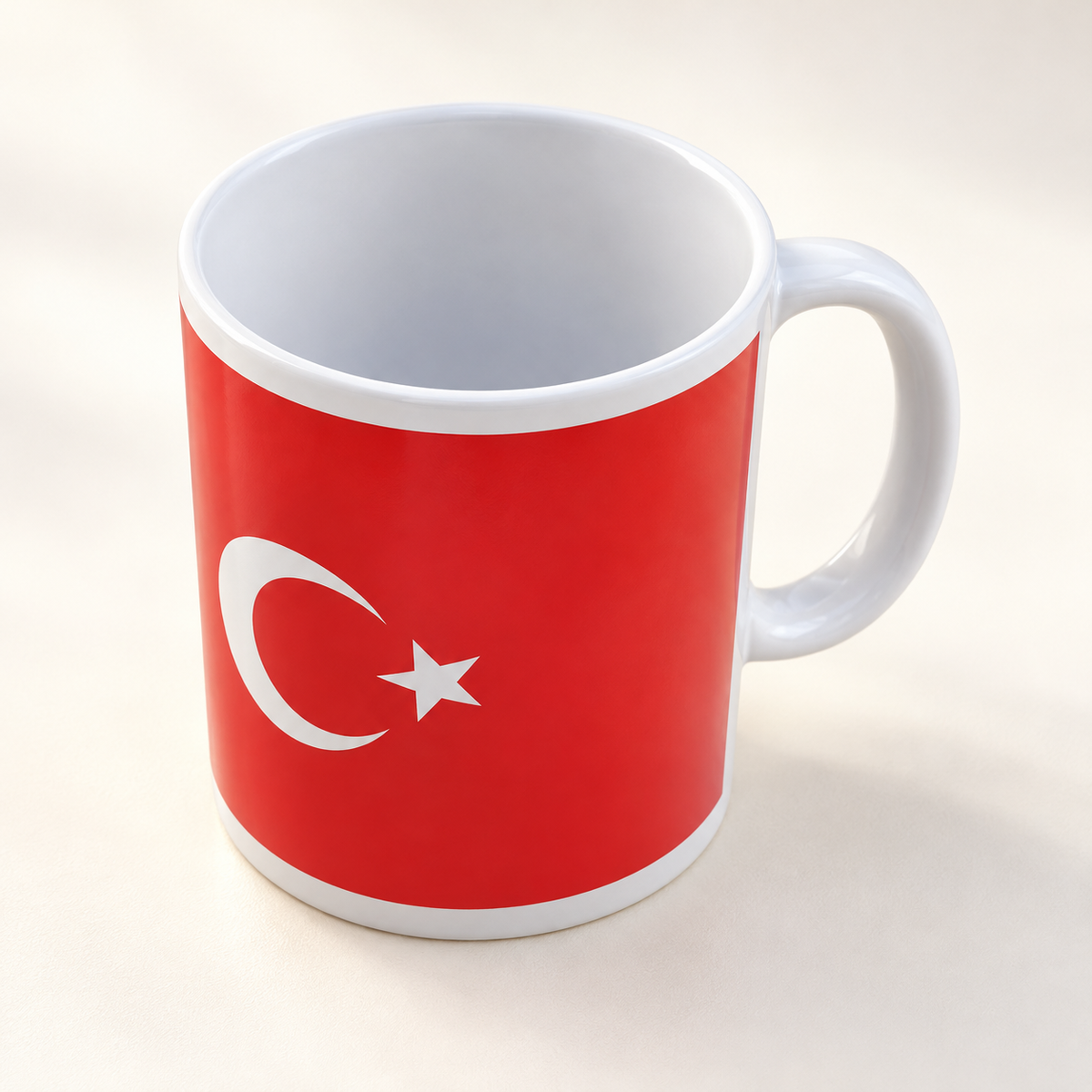 I Love Turkey Two-Faced Cup Design — professional product photograph