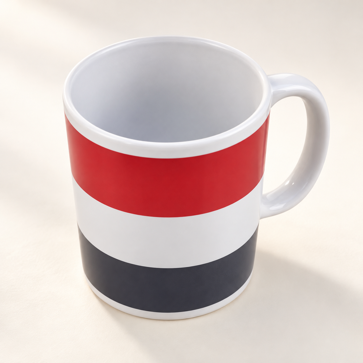 I Love Yemen Two-Faced Cup Design — professional product photograph