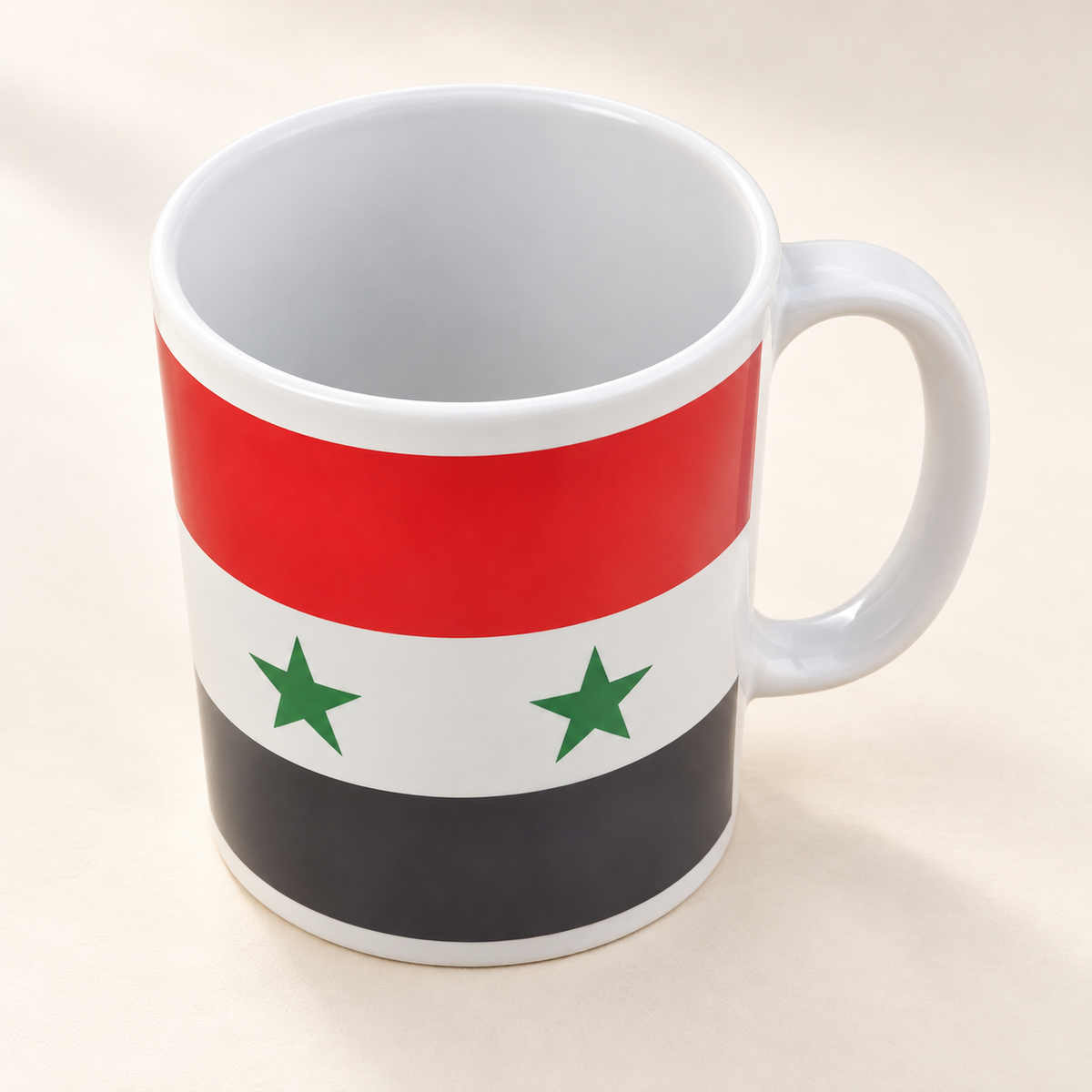I Love Syria Two-Faced Cup Design — professional product photograph