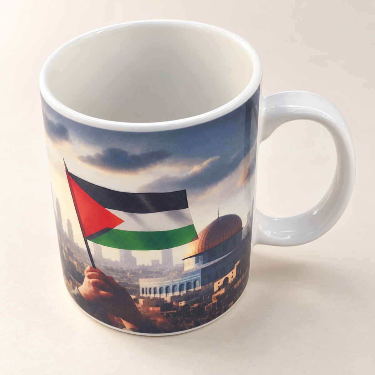 Palestine Flag with Al Quds Design — professional product photograph