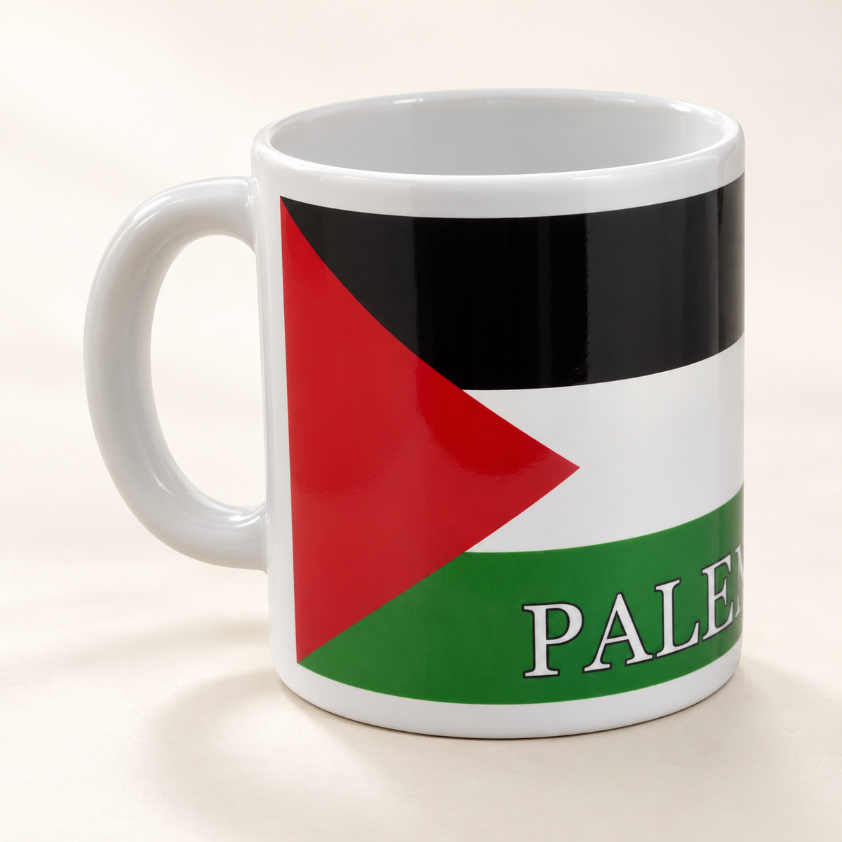 Cup with Palestine Flag Design-This beautifully crafted Cup — professional product photograph