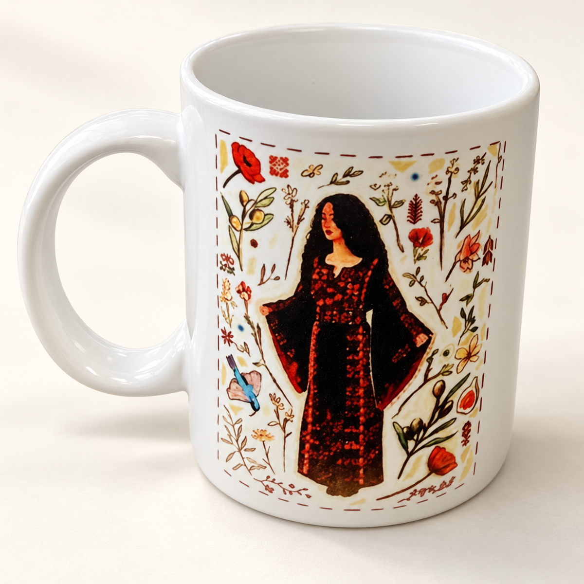 Cup with Women Wearing Dress Design — professional product photograph