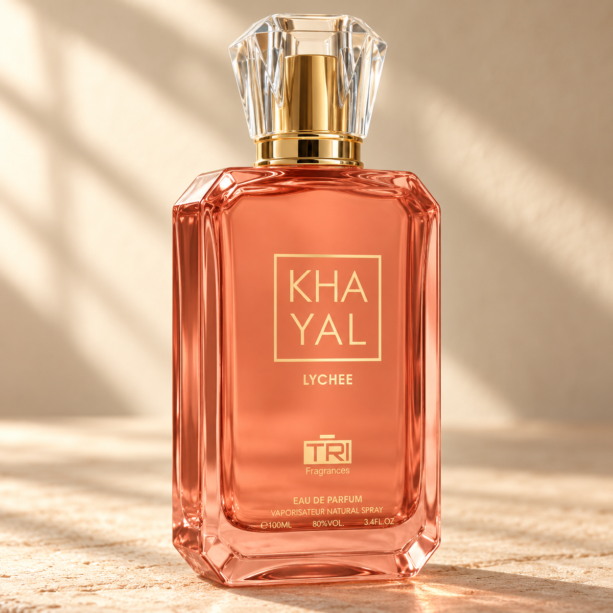 TRI Khayal Lychee Eau de Parfum – 100 ml — cap, label and presentation detail
