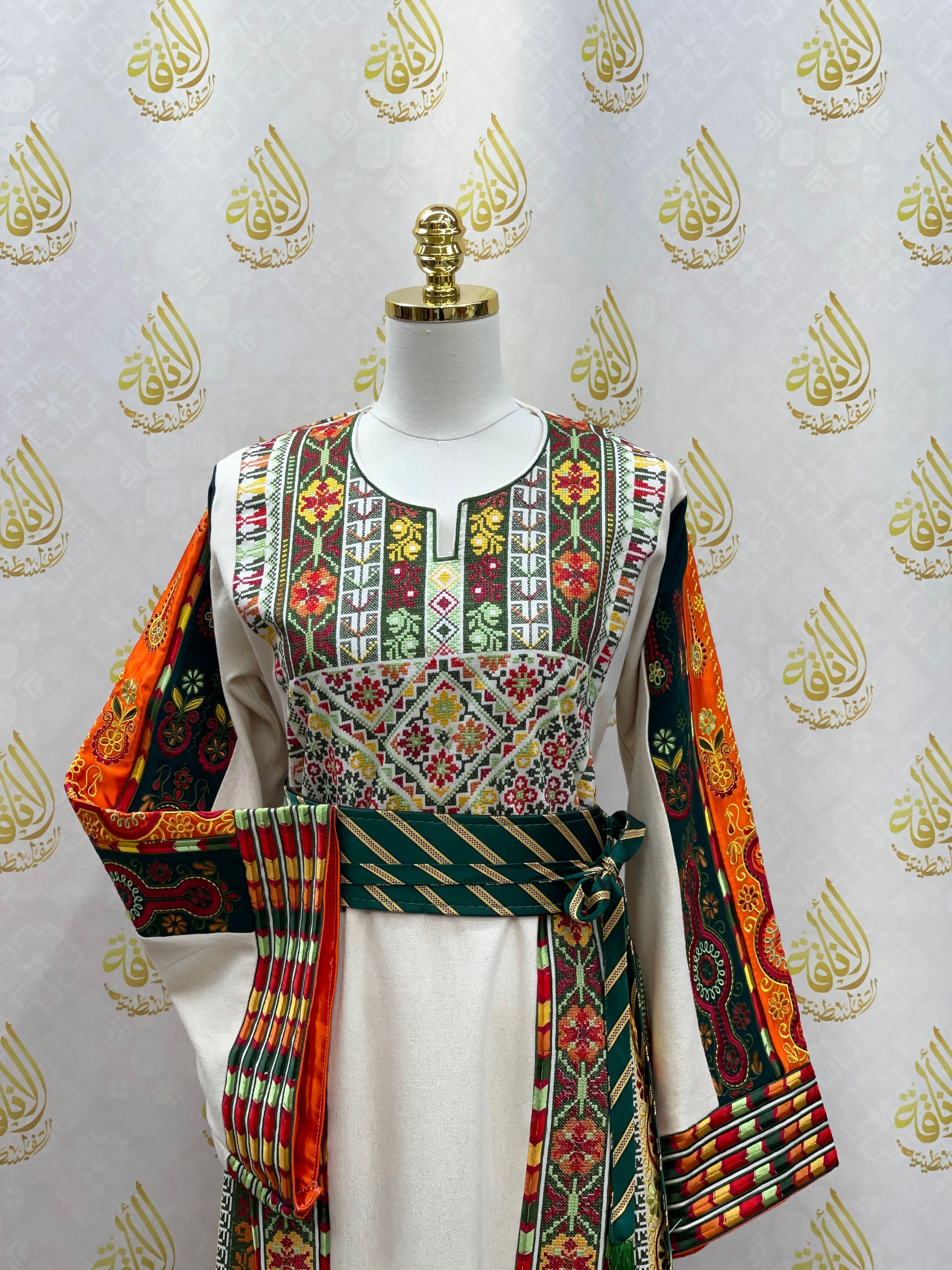 Etamin Embroidered Thoub: Tradition Meets Modern Elegance Palestinian Elegance