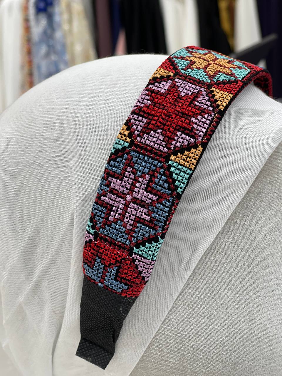Palestinian Embroidered Headband-featuring classic geometric outfits special occasions.