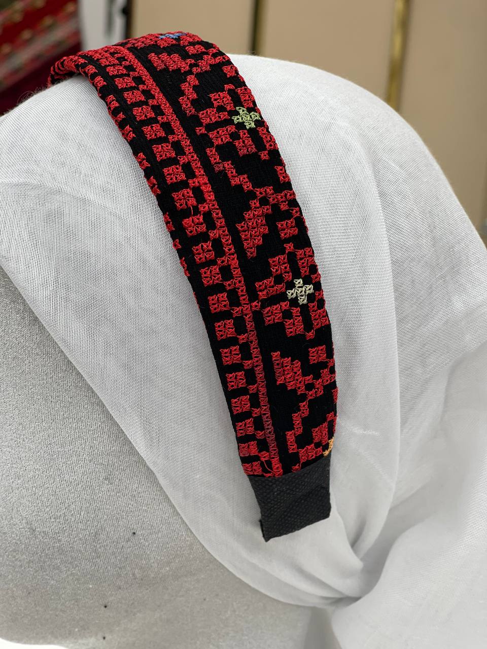 Palestinian Embroidered Headband-featuring classic geometric outfits special occasions.