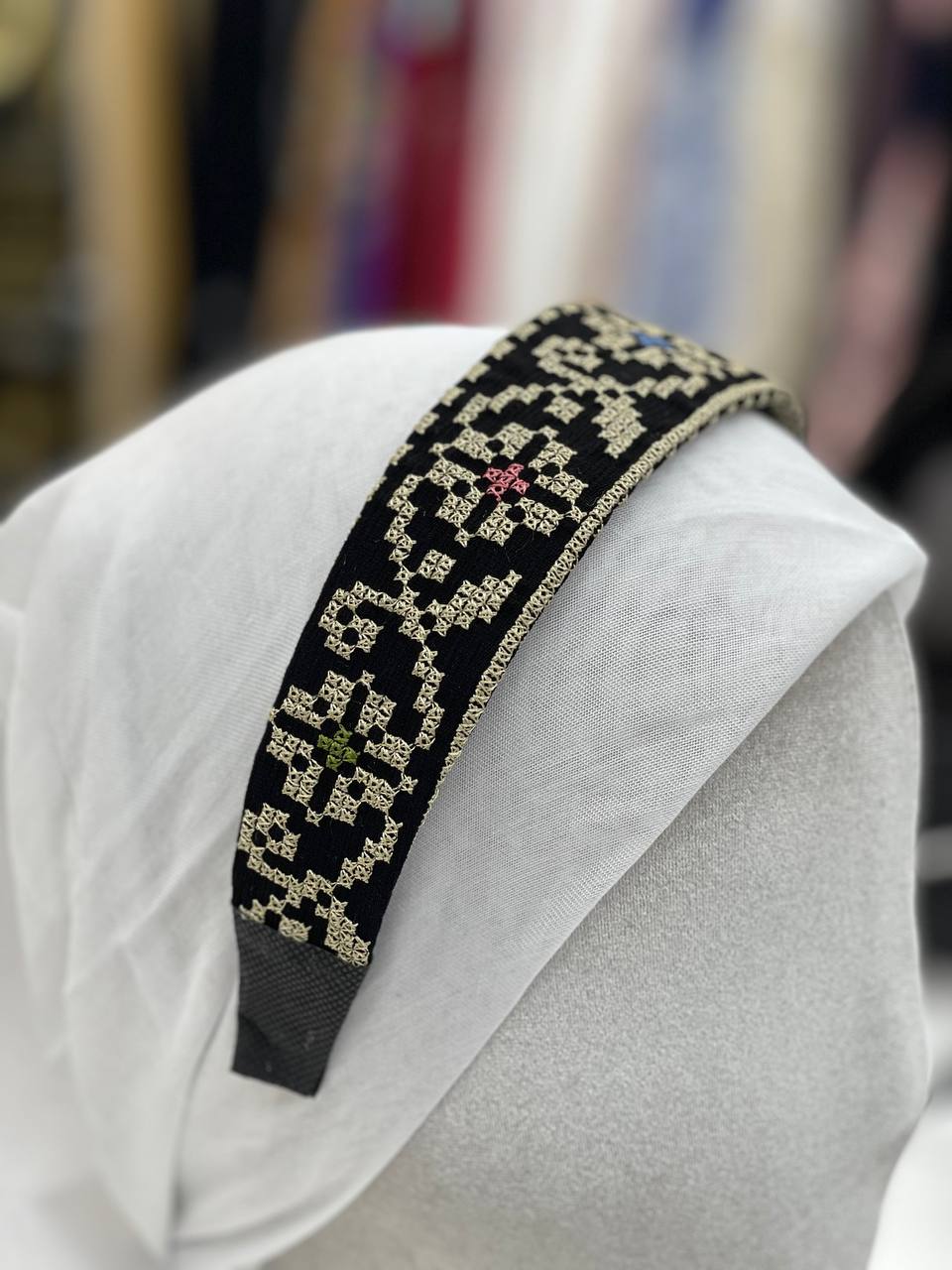 Palestinian Embroidered Headband-featuring classic geometric outfits special occasions.