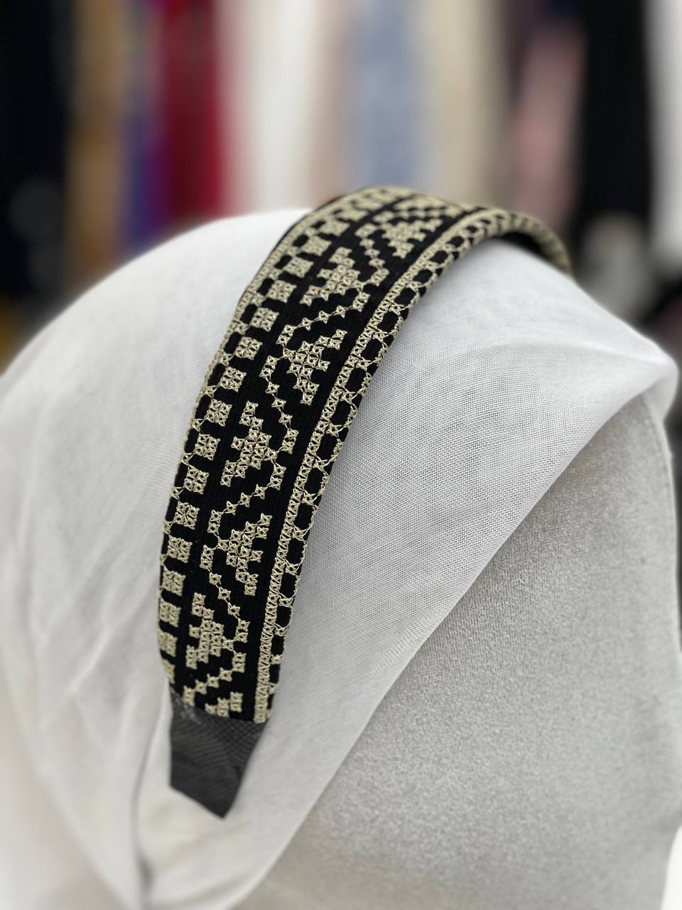 Palestinian Embroidered Headband-featuring classic geometric outfits special occasions.