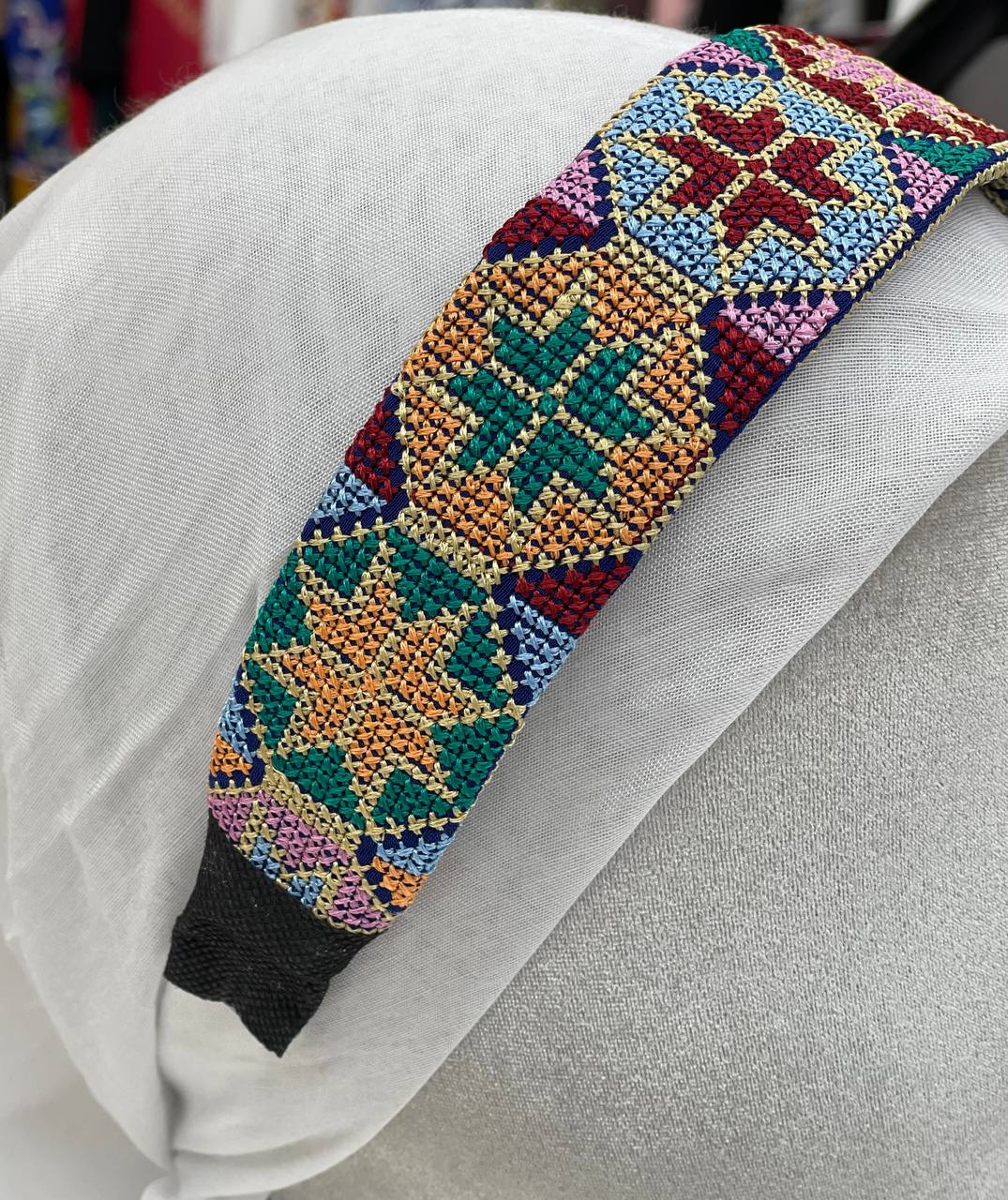 Palestinian Embroidered Headband-featuring classic geometric outfits special occasions.