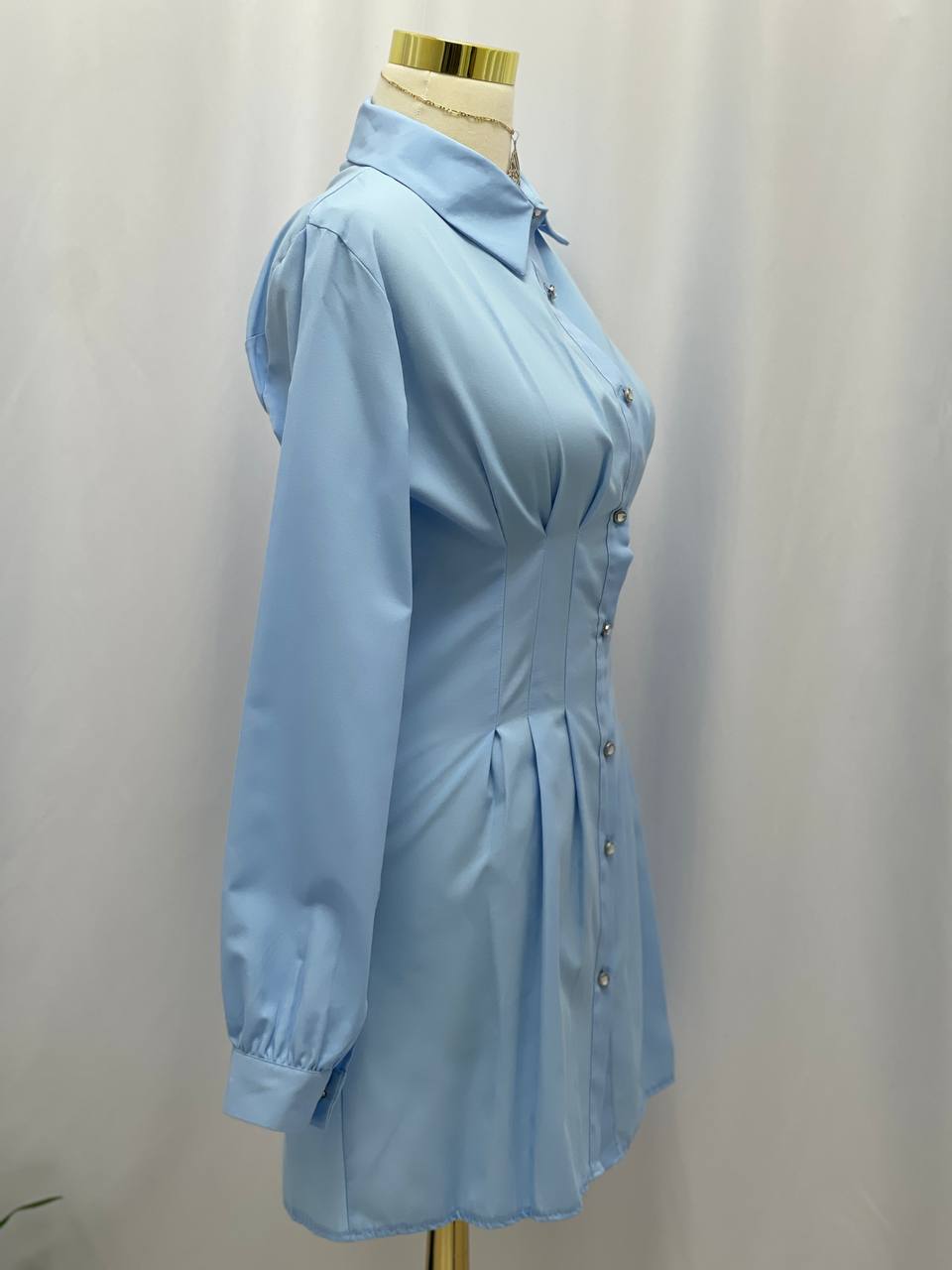 Opulence Pleated Shirt Dress