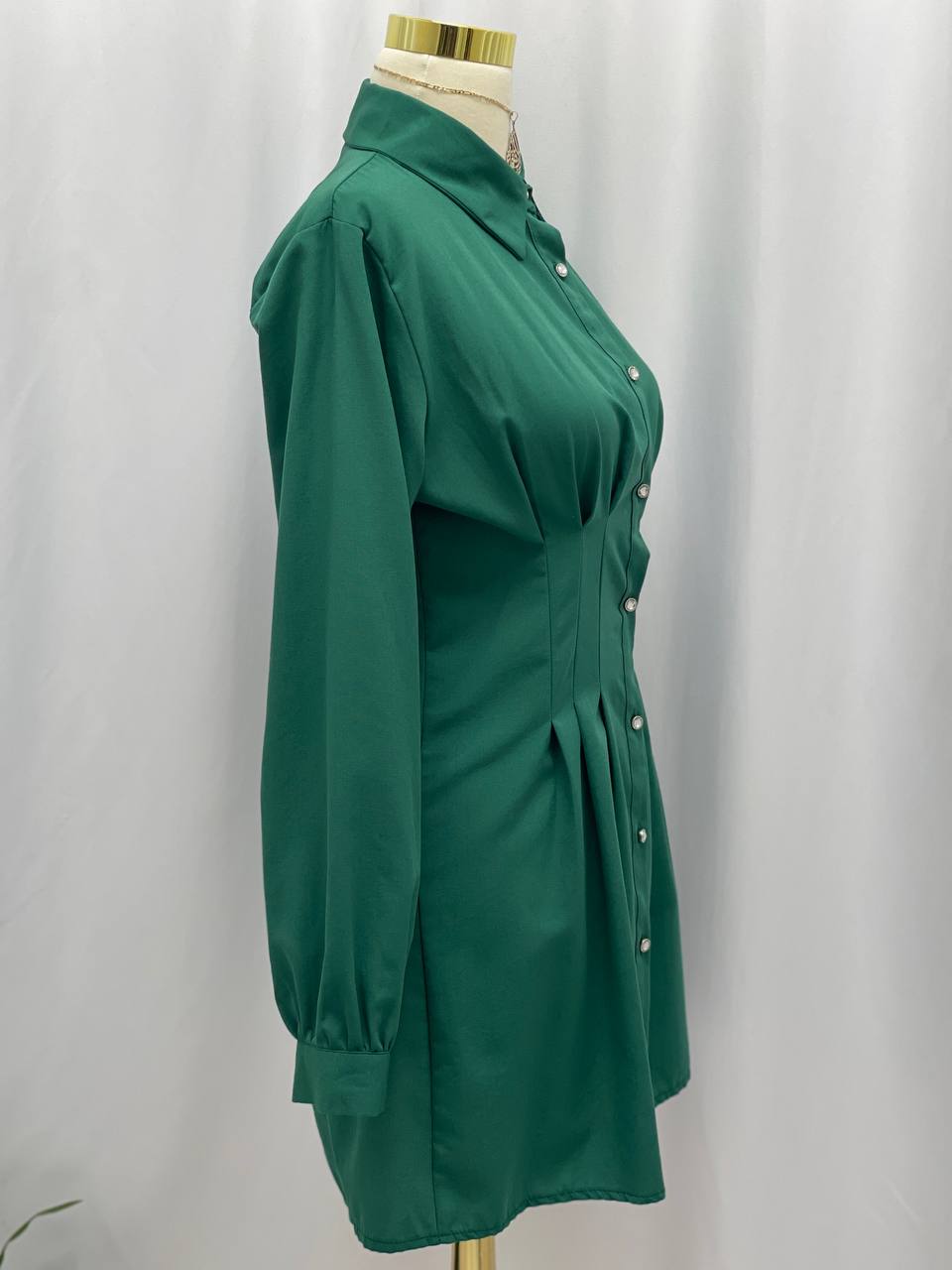 Opulence Pleated Shirt Dress