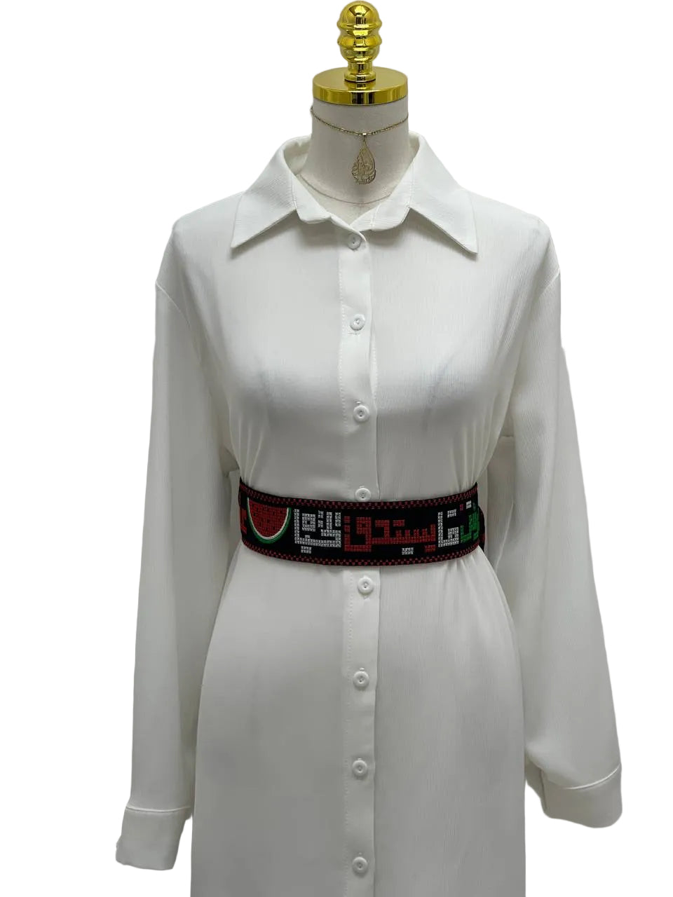 Palestinian Embroidered Leather-Lined Belt