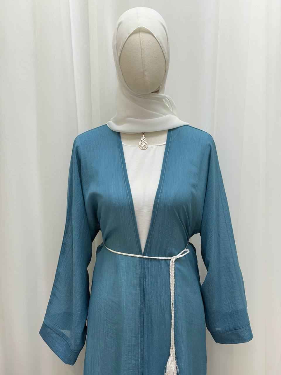 Azure Grace Organza Abaya Set