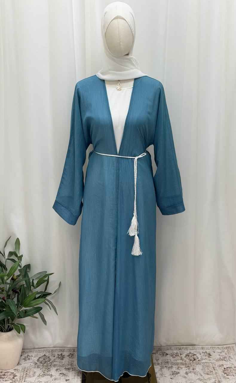 Azure Grace Organza Abaya Set
