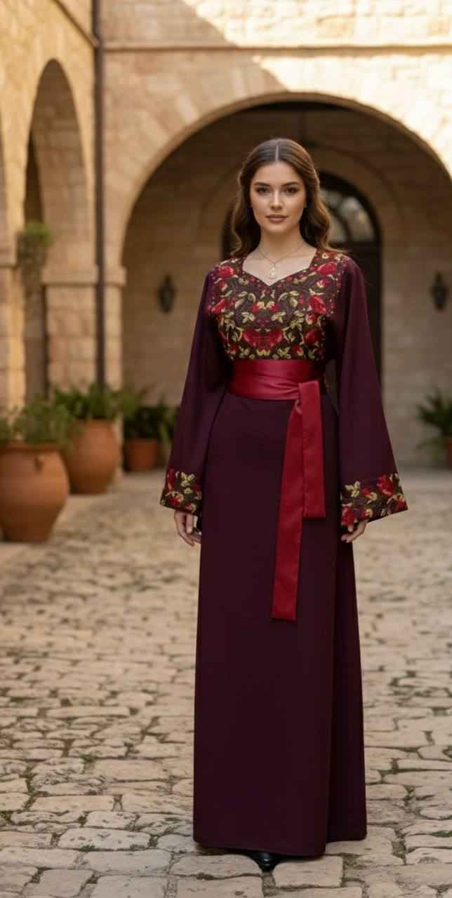 Crimson Heritage Embroidered Thobe