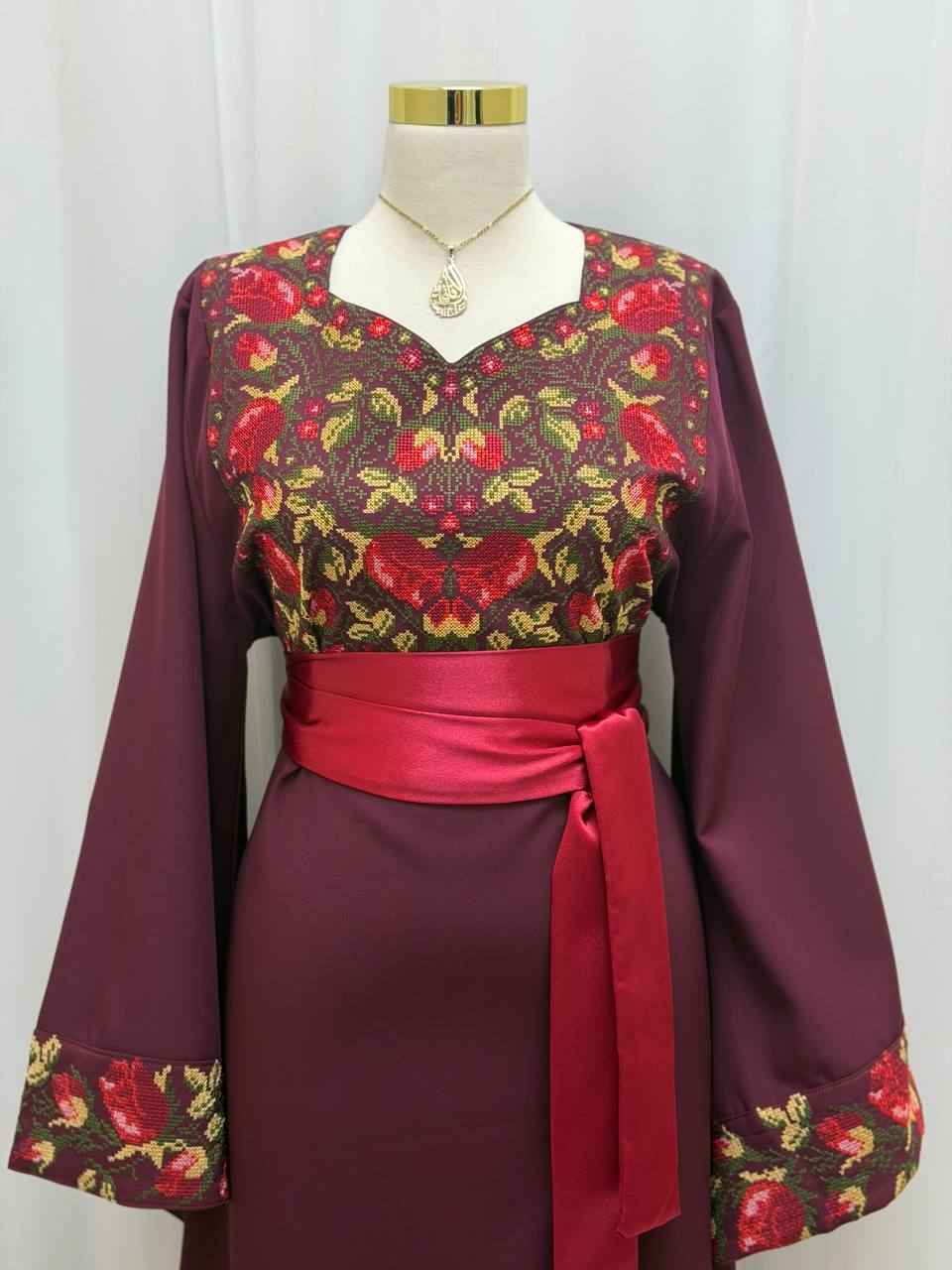 Crimson Heritage Embroidered Thobe