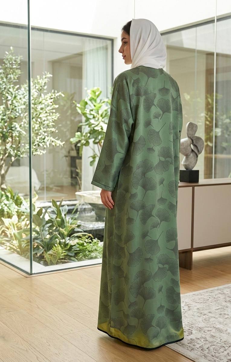 Leaf Motif Dubai Abaya